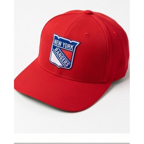 Mitchell & Ness Other - Mitchell & Ness New York Rangers Vintage NHL Snapback Hat Red Flat Brim Cap